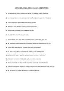 REPASO ORACIONES: COORDINADAS Y SUBORDINADAS