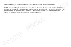 martin jimenez, a.: literatura y ficcion. la ruptura de la logica ficcional