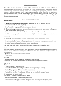 Modales 1. CAN / COULD / MAY / WOULD / SHOULD
