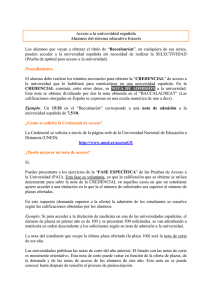 Información general acceso a la universidad