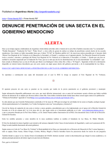 denuncie penetración de una secta en el gobierno mendocino alerta