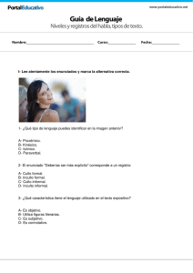 Niveles y registros del habla, tipos de texto