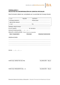 FORMULARIO 3 SOLICITUD DE INCORPORACIÓN