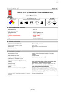 HDS Creolina: Seguridad Química, Riesgos y Primeros Auxilios