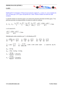 PROBLEMAS DE QUÍMICA GASES Problema252: Se introducen
