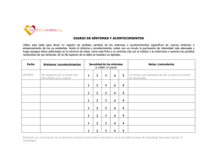 JOURNAL DES SYMPTOMES ET DES EVENEMENTS