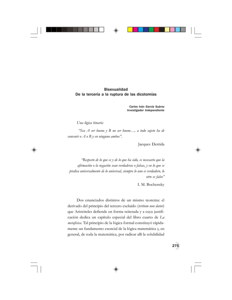 Bisexualidad De La Tercería A La Ruptura De Las Dicotomías Una