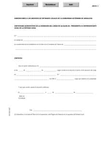 CERTIFICADO ACREDITATIVO DE LA CONDICIÓN DEL CARGO