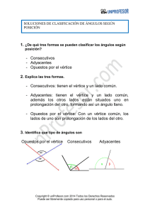- Consecutivos - Adyacentes - Opuestos por el vértice