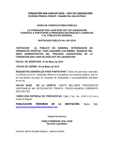 aviso de convocatoria publica - Fundación Hospital San Juan de Dios