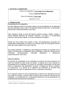 Tecnología de los Materiales - Instituto Tecnológico de Aguascalientes