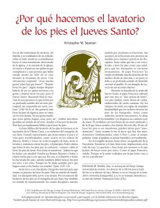 ¿Por qué hacemos el lavatorio de los pies el Jueves Santo?