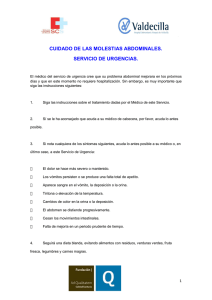 CUIDADO DE LAS MOLESTIAS ABDOMINALES. SERVICIO DE