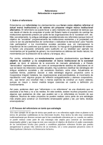 Reformismo: Refundación o superación? 1. Sobre el reformismo