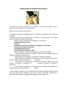 laboratorio de pruebas psicológicas