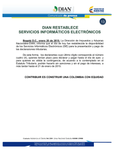 DIAN RESTABLECE SERVICIOS INFORMÁTICOS ELECTRÓNICOS