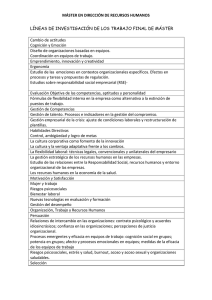 MÁSTER EN DIRECCIÓN DE RECURSOS HUMANOS LÍNEAS DE