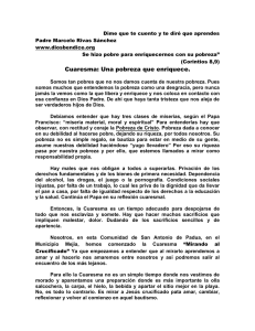 Cuaresma: Una pobreza que enriquece.