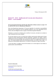 Boletín 971 – 05/14 – Ratificación del Convenio sobre Remoción de