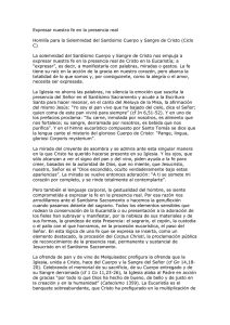 Expresar nuestra fe en la presencia real