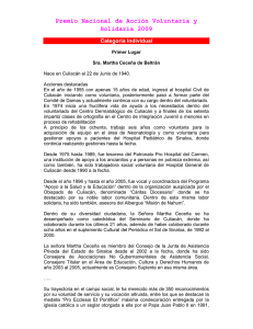 Martha Ceceña de Beltrán - Premio Nacional de Acción Voluntaria
