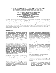 Coeficiente de Descarga en Toberas Sónicas ISO-9300