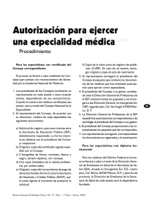 Autorización para ejercer una especialidad médica