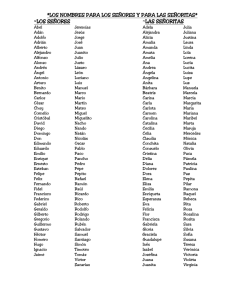 LOS NOMBRES PARA LOS SEÑORES Y
