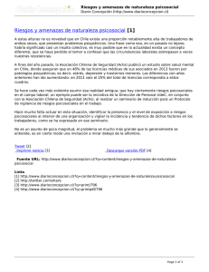 Riesgos y amenazas de naturaleza psicosocial