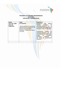 PROXIMAS ACTIVIDADES PROGRAMADAS CICLO 2016