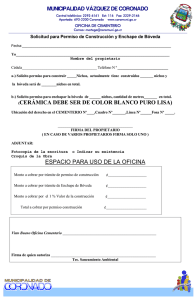 MUNICIPALIDAD VÁZQUEZ DE CORONADO (CERÁMICA DEBE