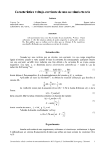 Característica voltaje-corriente de una autoinductancia