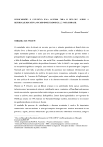 SINDICALISMO E GOVERNO: UMA AGENDA PARA O DIÁLOGO