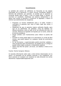 Incontinencia La pérdida del control de esfínteres es frecuente en