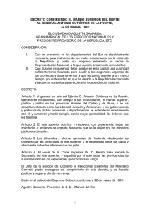 decreto confiriendo el mando superior del norte al general antonio