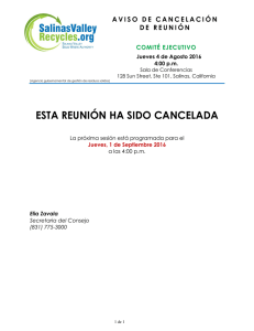ESTA REUNIÓN HA SIDO CANCELADA