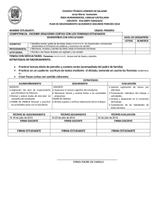 COMPETENCIA: ESCRIBIR ORACIONES CORTAS CON LOS