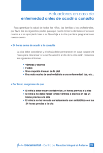 Actuaciones en caso de enfermedad antes de acudir a consulta