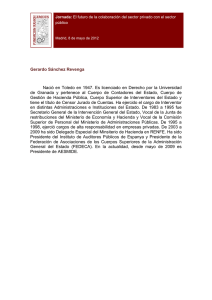 Gerardo Sánchez Revenga Nació en Toledo en 1947. Es licenciado