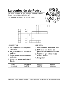 Crucigrama Bíblico: La Confesión de Pedro | Mateo 16:16