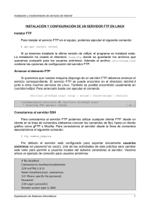 INSTALACIÓN Y CONFIGURACIÓN DE UN SERVIDOR FTP EN