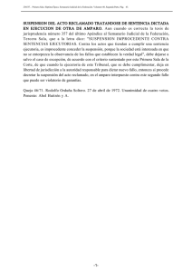 SUSPENSION DEL ACTO RECLAMADO TRATANDOSE DE