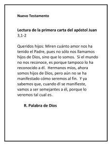 Lectura de la primera carta del apóstol Juan 3,1