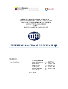 Experiencia Nacional de Ensamblaje en Venezuela: Informe