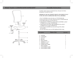 Parts List Quantity Model Number LLR66984/66985/66986/66987