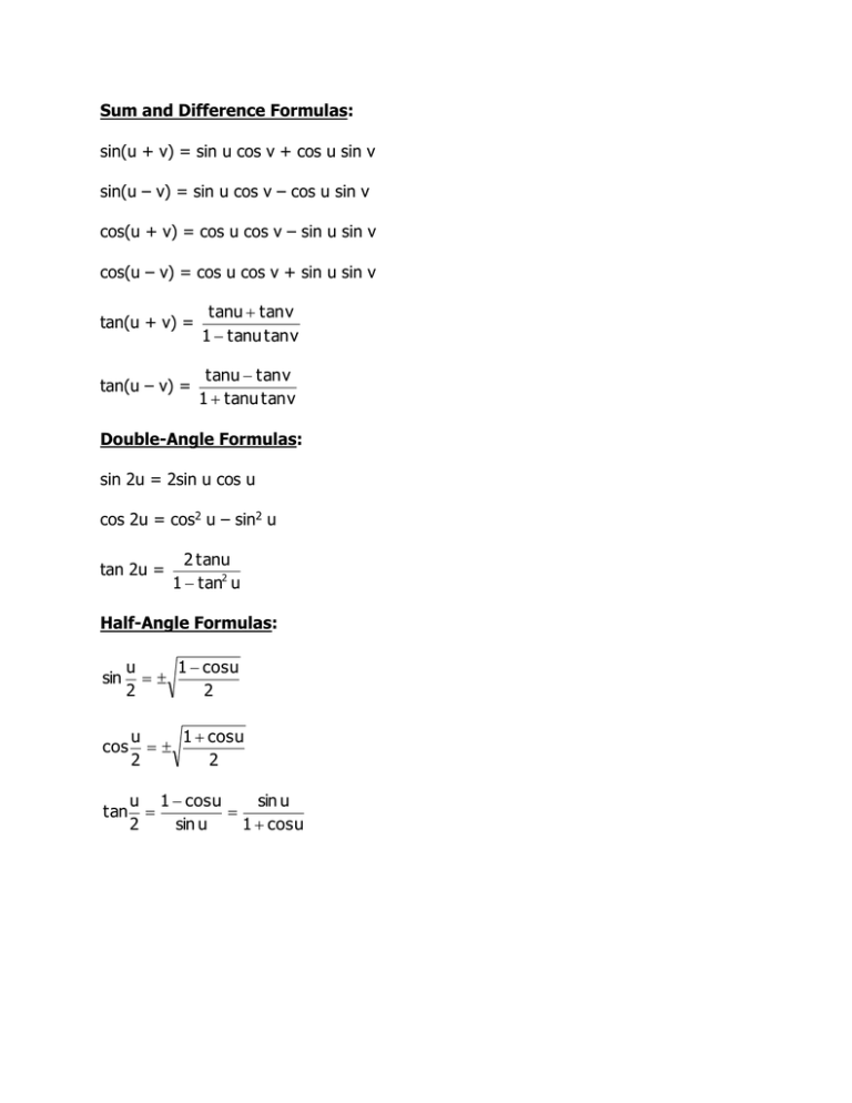 sum-and-difference-formulas