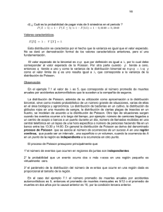 d) ¿ Cuál es la probabilidad de pagar más de 5 siniestros en