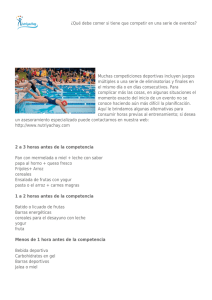 ¿Qué debe comer si tiene que competir en una serie de eventos