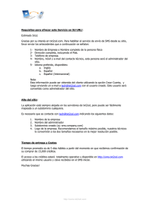 Requerimientos para un nuevo SMS site: