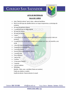 LISTA DE MATERIALES SALA DE 5 AÑOS • Libro “Baúl de colores